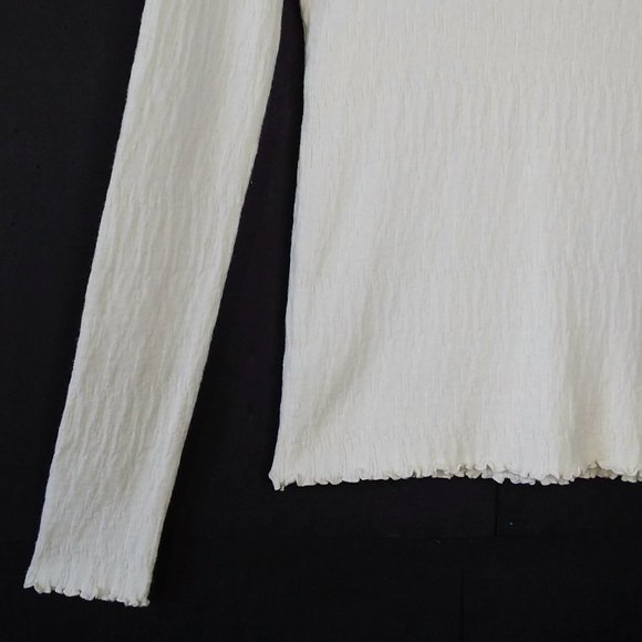 Mystree Mock Neck Pullover Ivory Sweater Fitted Textured - Picture 6 of 9